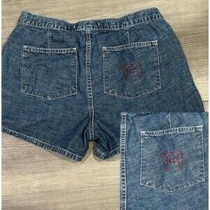 Vintage Y2K Tommy Hilfiger Women's Logo Denim Shorts Size 10